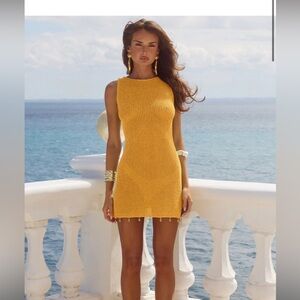 ARIYA SLEEVELESS MINI DRESS - MANGO METALLIC